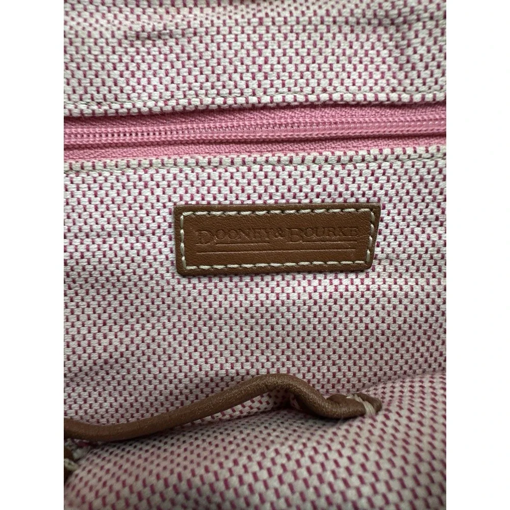 Dooney&Bourke Brown Canvas Monogram Logo Leather‎ Accent bag *flaws* Clean